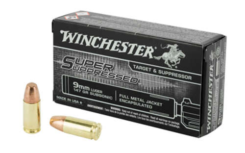 Ammunition Winchester Ammunition Super Suppressed 9mm WIN SPR SPPRSD 9MM 147GR FMJE 50/500